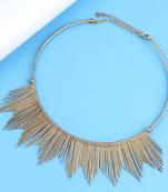 Stylish Golden Stick Designer  Fancy Necklace Set For Women Girl