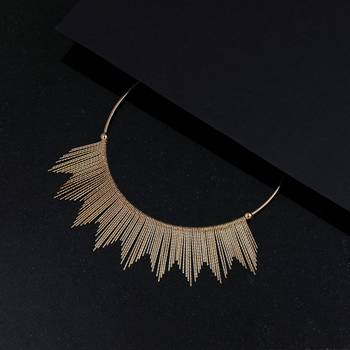 Stylish Golden Stick Designer  Fancy Necklace Set For Women Girl 2