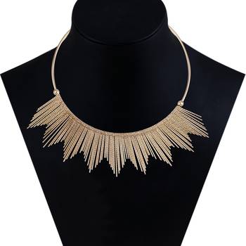 Stylish Golden Stick Designer  Fancy Necklace Set For Women Girl 3