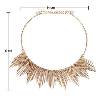 Stylish Golden Stick Designer  Fancy Necklace Set For Women Girl 4