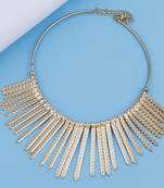 Stylish Golden Stick Designer  Fancy Necklace Set For Women Girl