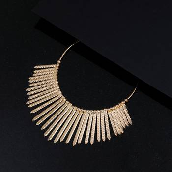 Stylish Golden Stick Designer  Fancy Necklace Set For Women Girl 2