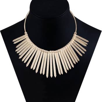 Stylish Golden Stick Designer  Fancy Necklace Set For Women Girl 3