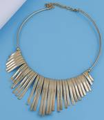 Stylish Golden Stick Designer  Fancy Necklace Set For Women Girl