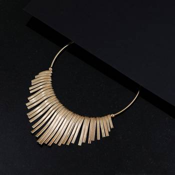 Stylish Golden Stick Designer  Fancy Necklace Set For Women Girl 2