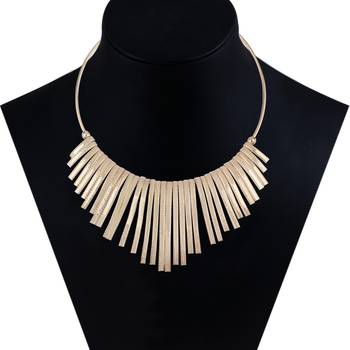 Stylish Golden Stick Designer  Fancy Necklace Set For Women Girl 3