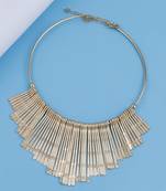 Stylish Golden Stick Designer  Fancy Necklace Set For Women Girl