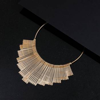 Stylish Golden Stick Designer  Fancy Necklace Set For Women Girl 2