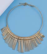 Stylish Golden Stick Designer  Fancy Necklace Set For Women Girl