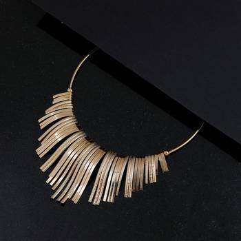 Stylish Golden Stick Designer  Fancy Necklace Set For Women Girl 2
