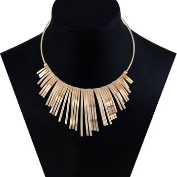 Stylish Golden Stick Designer  Fancy Necklace Set For Women Girl 3