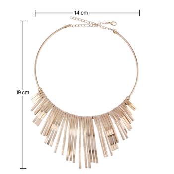 Stylish Golden Stick Designer  Fancy Necklace Set For Women Girl 4