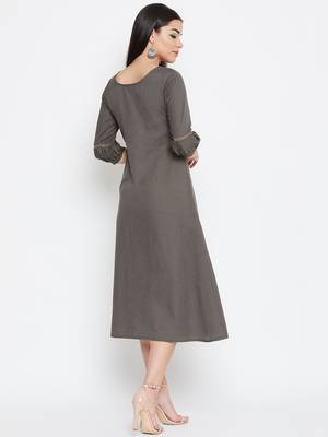 Grey embroidered cotton kurtas-and-kurtis 5