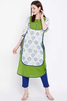 Multicolor printed cotton kurtas-and-kurtis