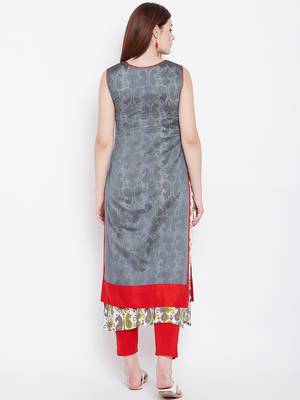 Grey printed cotton kurtas-and-kurtis 5