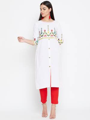 White embroidered cotton kurtas-and-kurtis 2