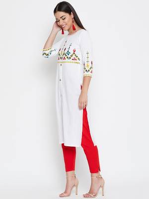 White embroidered cotton kurtas-and-kurtis 3
