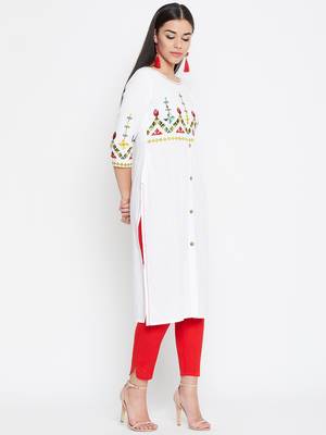 White embroidered cotton kurtas-and-kurtis 4