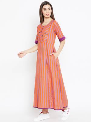 Multicolor striped cotton kurtas-and-kurtis 3