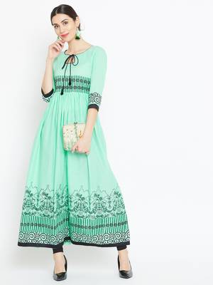 Green printed cotton kurtas-and-kurtis 1