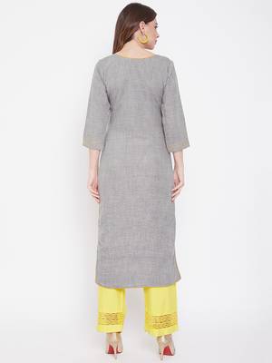 Grey printed cotton kurtas-and-kurtis 5