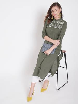 Grey embroidered cotton kurtas-and-kurtis 2