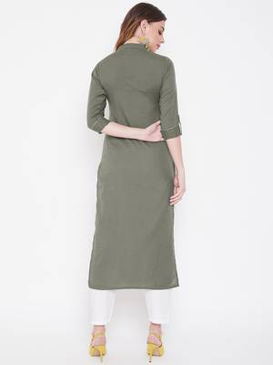 Grey embroidered cotton kurtas-and-kurtis 5