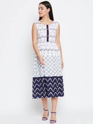 White printed rayon kurtas-and-kurtis 1
