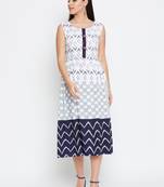 White printed rayon kurtas-and-kurtis