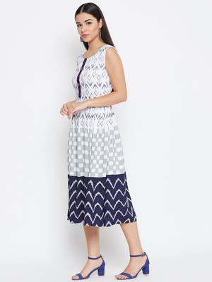 White printed rayon kurtas-and-kurtis 4