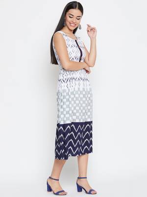 White printed rayon kurtas-and-kurtis 5