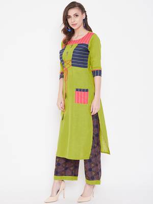 Green printed cotton kurtas-and-kurtis 3