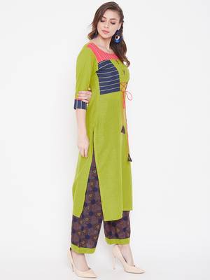 Green printed cotton kurtas-and-kurtis 4