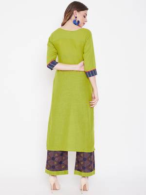 Green printed cotton kurtas-and-kurtis 5