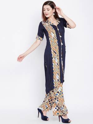 Blue printed rayon kurtas-and-kurtis 3