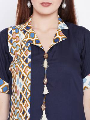 Blue printed rayon kurtas-and-kurtis 5