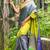 Lime woven brocade saree with blouse