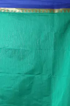 Sea green woven chanderi silk saree with blouse