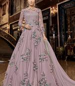 Light Pink Net Anarkali Salwar Kameez
