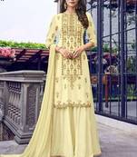 Light Yellow Georgette Pakistani Salwar Kameez