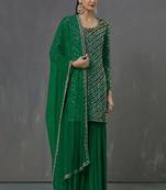 Green Georgette Pakistani Salwar Kameez