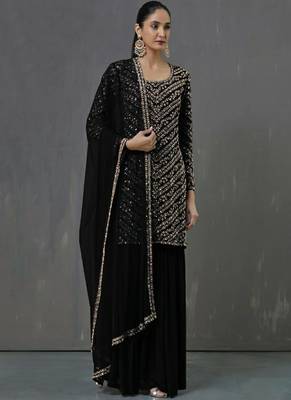 Black Georgette Pakistani Salwar Kameez 1