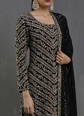 Black Georgette Pakistani Salwar Kameez 2