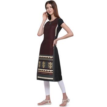 Maroon printed crepe ethnic-kurtis 2