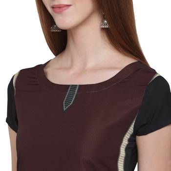 Maroon printed crepe ethnic-kurtis 4
