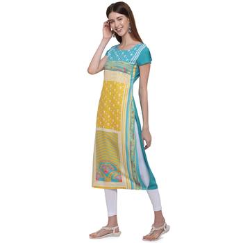 Blue printed crepe ethnic-kurtis 3