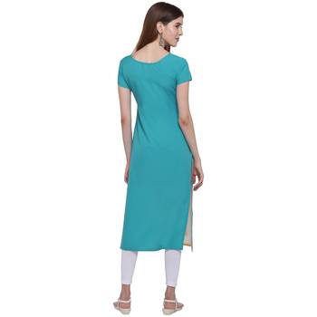 Blue printed crepe ethnic-kurtis 4