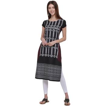 Black printed crepe ethnic-kurtis 1