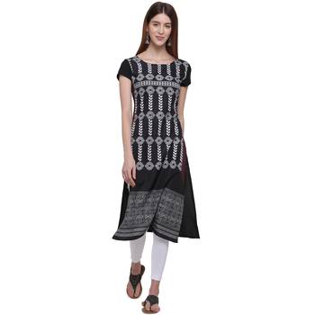 Black printed crepe ethnic-kurtis 2