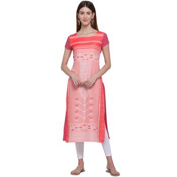 Pink printed crepe ethnic-kurtis 1